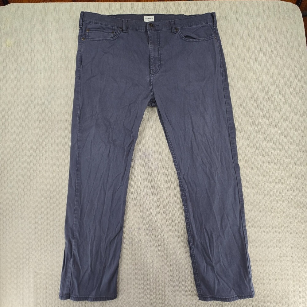 Dockers Jeans Mens 40x30 Dark Gray Denim Straight Fit Flat Front 5-Pocket Pants